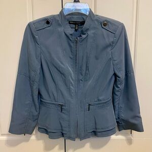 Light blue jacket with ruffled bottom